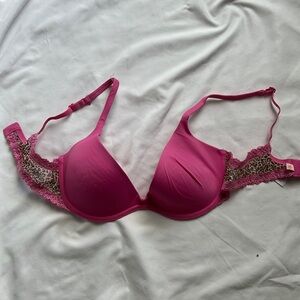Jasmine and ginger pink bra cheetah sides/back slight padding 36C